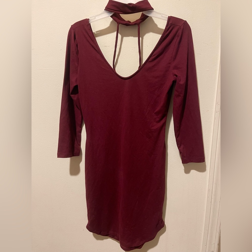 Elegant Burgundy Dress
